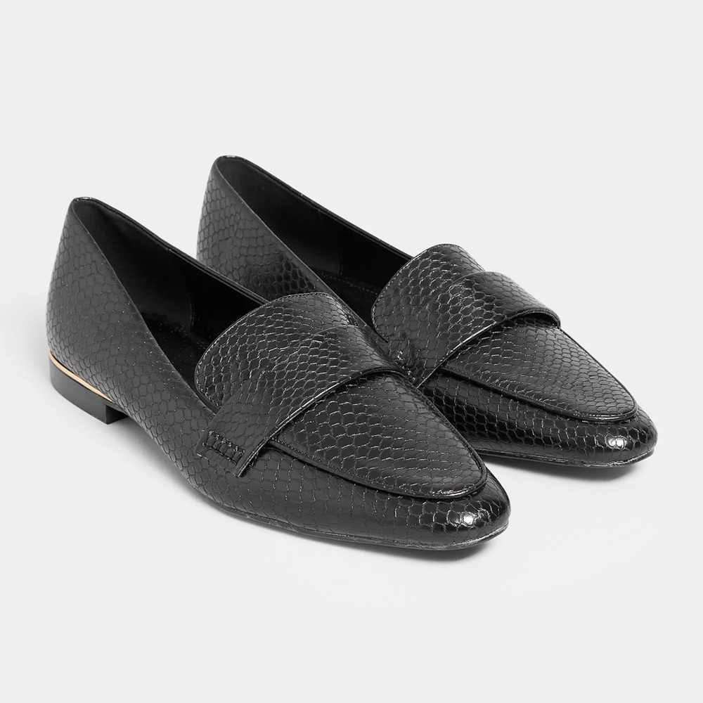 LTS Black Metal Trim Loafers